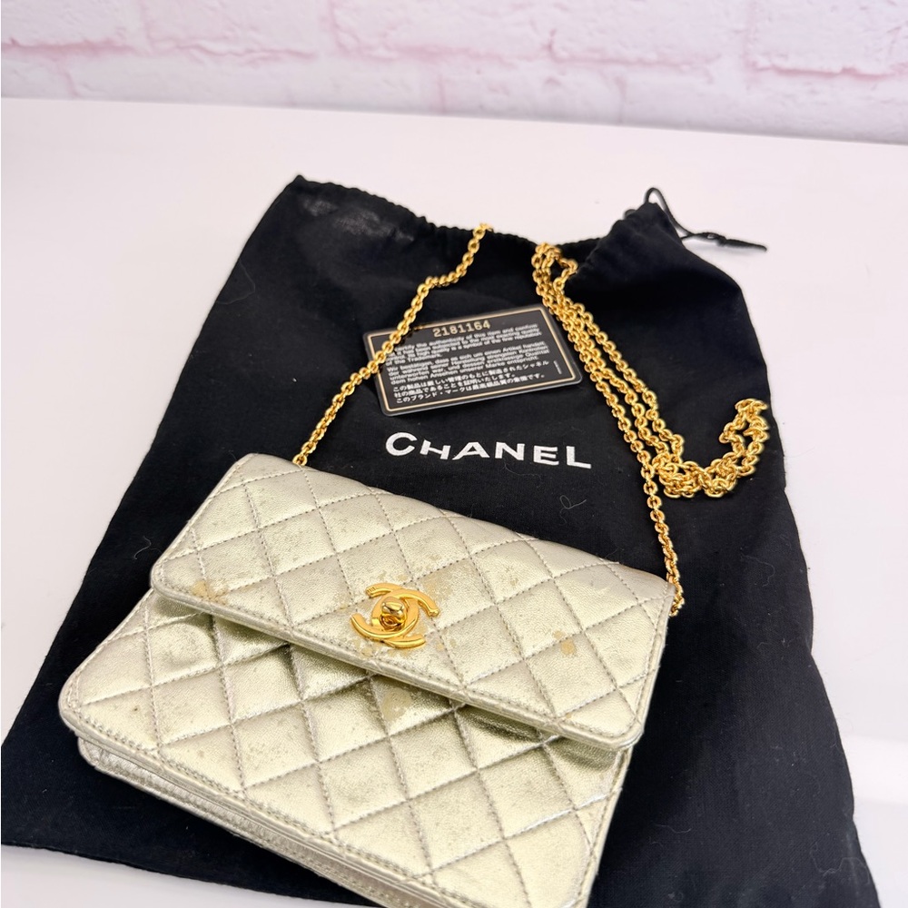Chanel Vintage Metallic Quilted Mini Lambskin Flap Bag - Picture 15 of 15
